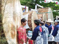 夏を呼び込む大太鼓　弁天神社祭典はじまる