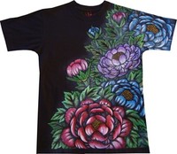 ◆牡丹爛漫図・受注手描きTシャツ◆