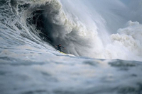 Catching huge wave