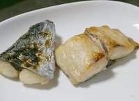 サワラの刺身、皮まで旨い焼き魚