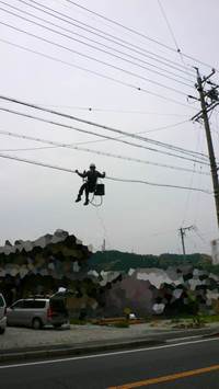 天竜区、光インターネット工事中 2012/05/08 16:58:09