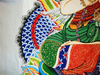 ◆半被裏地・大日如来図の制作。。。7
