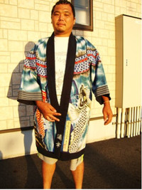 ◆祭り法被・特注裏地絵【登龍門と大日如来】