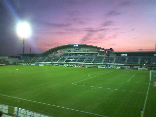 ヤマハスタジアムの夕焼け