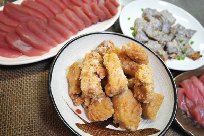 キハダマグロの皮の炙り 刺身 唐揚げ L Anglers Fish Recipe