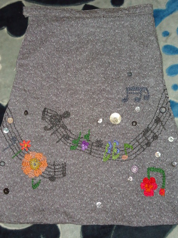 手作り 楽譜刺繍スカート（・３・） l うり ほのぼの日記